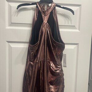 Brand New with Tags- Metallic Light Pink Party Dress - Halter neck - L